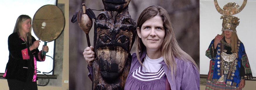 Susan Grimaldi, a practicing shaman for 35 years, presenting on Tuvan, Ulchi, Mongol and Manchu Shamanism