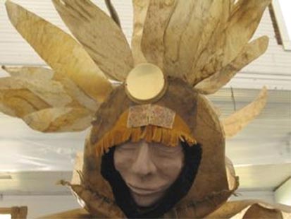 Dancing Shaman, detail of a sculpture by Susan Grimaldi